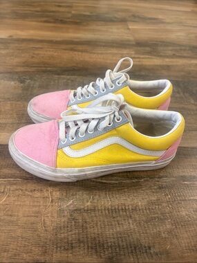 Colorblock Low-Top Vans Sneakers in Pink & Yellow